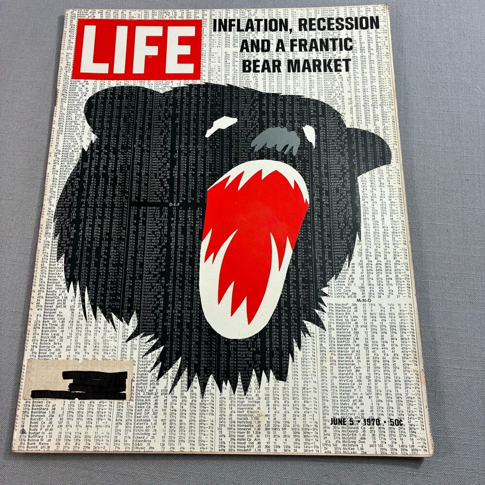 Vintage 1970 LIFE Magazine Inflation Recession Bear Market Wall Street See Descr